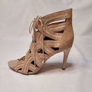 Joie Dean Caged Gladiator Pumps Suede & Snakeskin Trim Size US 8, EU 38.5